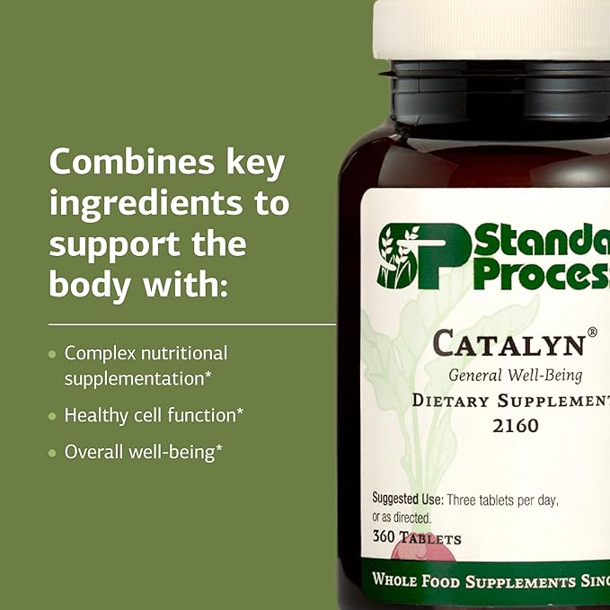 Standard Process Inc. Catalyn - Whole-Food Based Foundational Support for General Wellbeing with Vitamins D, C, A & B6, Thiamine, Riboflavin, Magnesium Citrate - 360 Tablets