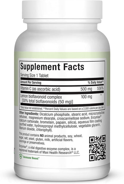 Maxi Health MAX C 500 mg - Vitamin C - with Lemon Bioflavonoids Complex - 100 Tablets