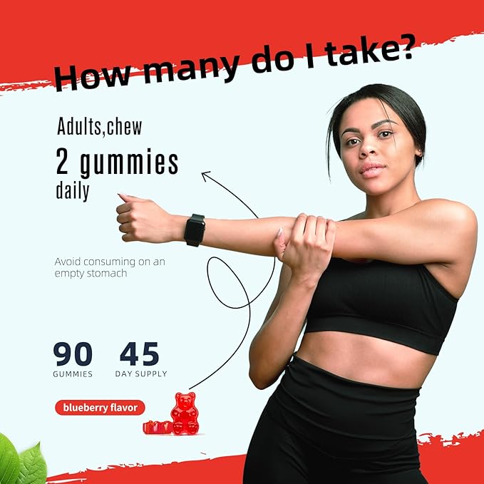 Magnesium Glycinate Gummies 1000mg - Sugar Free Magnesium Potassium Supplement with Vitamin D, B6, CoQ10 for Calm Mood & Sleep Support - 60 Strawberry Gummies