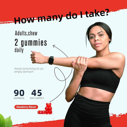 Magnesium Glycinate Gummies 1000mg - Sugar Free Magnesium Potassium Supplement with Vitamin D, B6, CoQ10 for Calm Mood & Sleep Support - 60 Strawberry Gummies