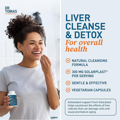 Dr. Tobias Liver 21 Day Cleanse, Herbal Liver Detox Cleanse with Solarplast, Artichoke Extract, Milk Thistle, Dandelion Extract & Digestive Enzymes, 63 Vegetable Capsules, 3 Daily, Pack of 2