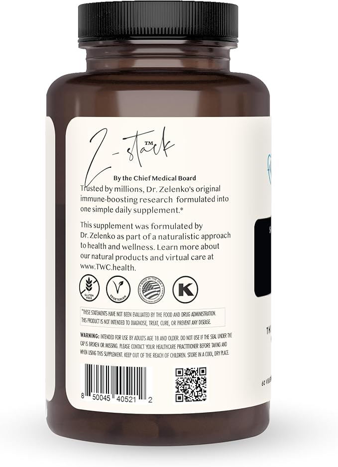 Z-Stack | 60 Capsules | Immune Support Formula with Vitamin C, Vitamin D3, Zinc, and Quercetin | Non-GMO, Gluten-Free | Supports Immune System Health, The Wellness Company