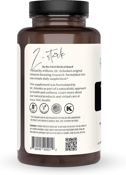Z-Stack | 60 Capsules | Immune Support Formula with Vitamin C, Vitamin D3, Zinc, and Quercetin | Non-GMO, Gluten-Free | Supports Immune System Health, The Wellness Company