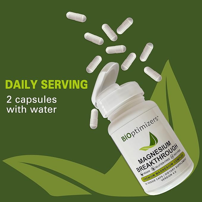 Magnesium Breakthrough 4.0 Supplement – Contains 7 Forms of Magnesium: Glycinate, Malate, Citrate, and More – Natural Sleep and Brain Health Support – 30 Capsules