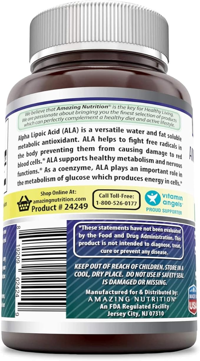 Amazing Formulas Alpha Lipoic Acid | 200 Mg Supplement | Capsules | Non-GMO | Gluten-Free | Made in USA (1 Pack, 60)