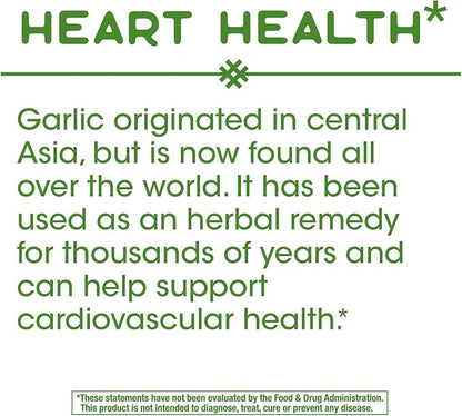 Nature's Way Garlic Bulb, Supports Heart Health*, 100 Vegan Capsules (Pack of 2)