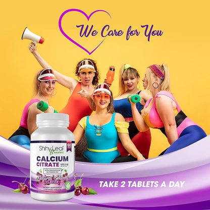 Shiny Leaf Bariatric Calcium Citrate Chews - 600mg, with Vitamin D 3 Plus Magnesium - Chewable Supplements for Women and Men, Bariatric Patients Vitamins for Bone and Joints Health, 120 Count, Cherry