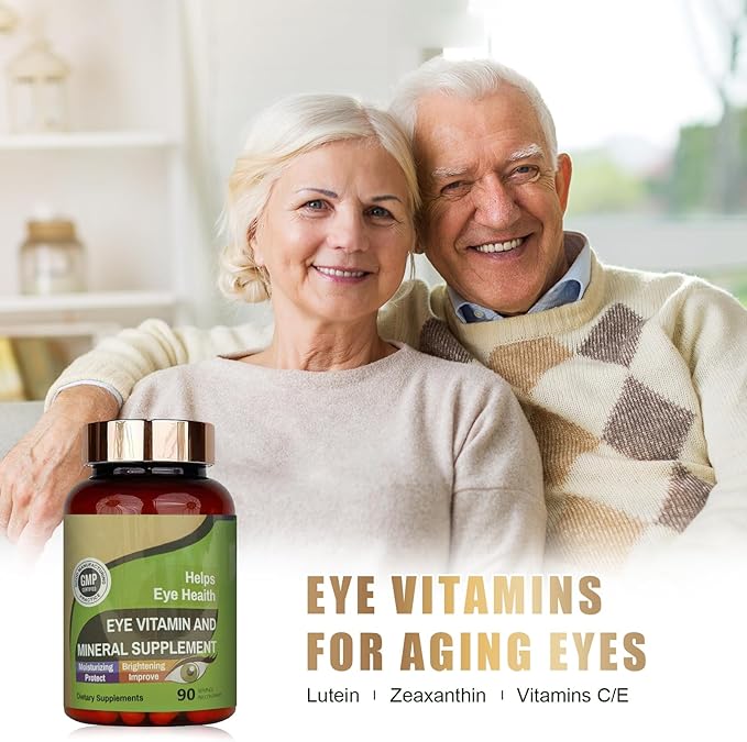 Eye Vitamin & Mineral Supplement with Lutein, Zeaxanthin, Supports Eye Strain, Vision Health for Adults with Vitamins C & E, Vegan Eye Vitamins Supplement, N2 (1)