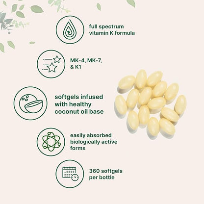 Micro Ingredients Super Vitamin K Complex (K2 MK7 + MK4 & K1) & Vitamin D3 5,000 IU Bundle Pack | Easily Absorbed K Vitamins, Active Menaquinone Complex | Vitamin D as Cholecalciferol
