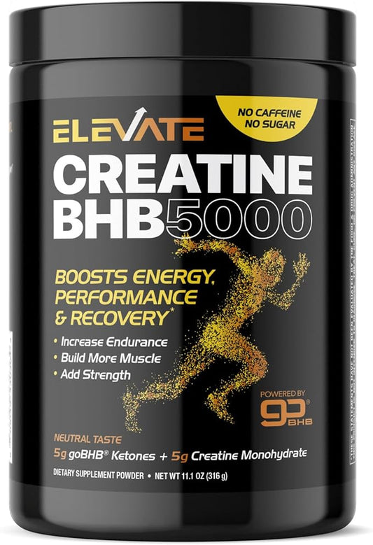 Micronized Creatine Monohydrate Powder - Stim Free Pre Workout with Creatine 5g & Patented goBHB Electrolytes for Enhanced Energy Focus Muscle Building & Recovery (30 Servings - Neutral Taste)