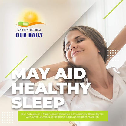 Our Daily Vites Potassium Magnesium Supplement 1000 mg - Powerful Magnesium Potassium Supplement with 5 Forms of Magnesium for Muscle Recovery, Leg Cramps, Gluten-Free Non-GMO - 90 Caps (1000 mg)