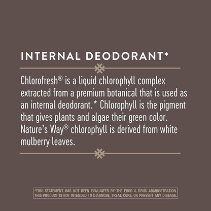 Nature's Way Chlorofresh, Liquid Chlorophyll Concentrate Drops, Internal Deodorant*, Supports Detoxification Pathways*, Mint Flavored, 2 Fl. Oz.