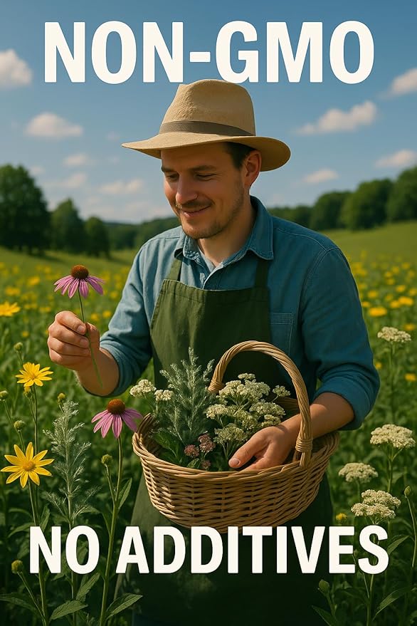 Organic Bio Herbs-Echinacea Dried Flowers – 100% Natural, Premium Quality Herb for Herbal Tea, Tinctures & Remedies – No Additives, Non-GMO (Echinacea Purpurea) 2 Oz.