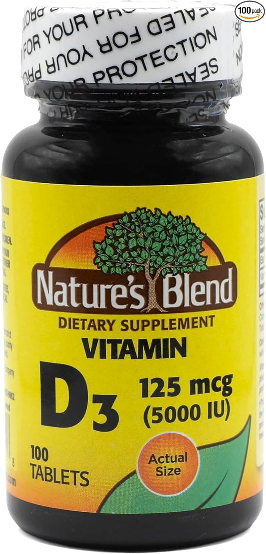 Nature's Blend Vitamin D3, 5000 IU 100 Tablets