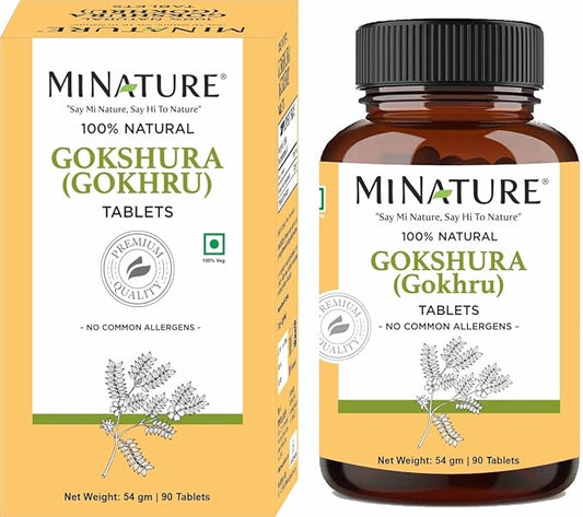 minature Gokshura (Gokhru) (Tribulus Terrestris) Tablets | Pure & Natural Plant Based Herbal Supplement| No Artificial additives, Gluten Free |90 Tablets, 45 Days Supply