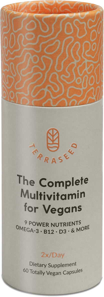 Complete Vegan Multivitamin with Iron, Omega 3, Vitamin D3, Folate, Zinc, Vitamin B12, & More - 100% Sustainable Vegan Vitamins - Non-GMO, Gluten Free, Made in The USA (30 Day Supply)