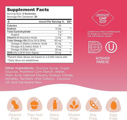 Zahler - Chapter One Omega 3 Gummies for Kids with No Fish Oil (60 Count) - Kosher Omega 3 6 9 Fatty Acids, EPA, DHA - Easy to Take Omega 3 Supplement for Healthy Growth, Development & Brain Function