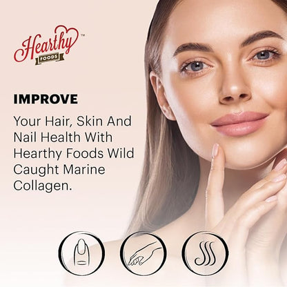 Marine Collagen Powder 16 Oz - Sourced from Wild-Caught Fish, Pescatarian Friendly, Keto Certified & Non-GMO Verified - Easy to Mix in Water - 45 Servings