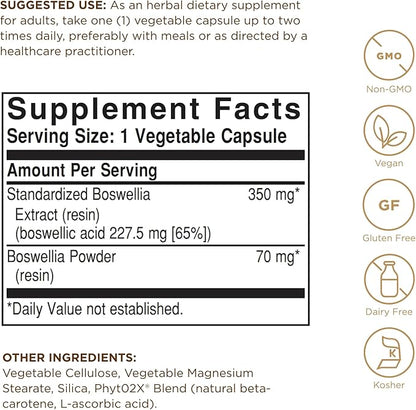 SOLGAR Boswellia Resin Extract Vegetable Caps, 60 CT