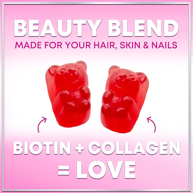 Collagen Peptide Gummies for Women with Biotin - Hydrolyzed Collagen for Hair, Skin, Nail, Bone Health & Joint Support - Extra Strength Best Peptides Supplement for Women & Men, Non-GMO - 60 Gummies