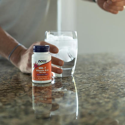 NOW Foods Supplements, MK-7 Vitamin K-2 100 mcg, Cardiovascular Support*, Supports Bone Health*, 60 Veg Capsules