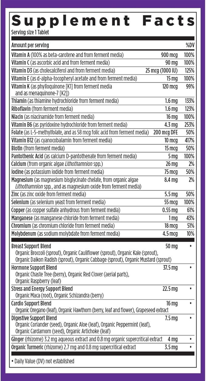 New Chapter Women's Multivitamin 40 plus for Energy, Healthy Aging + Immune Support with 20+ Nutrients -- Every Woman's One Daily 40+, Gentle on the Stomach, 48 Count