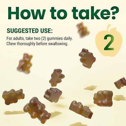 I LOVE HEALTH® 15-in-1 Multivitamin Gummies for Adults & Kids - Enhanced Formula with Vitamin A, C, D3, E, B12, Zinc, Magnesium & More - Apple Flavor - 60 Gummies per Bottle - Made in cGMP Facility