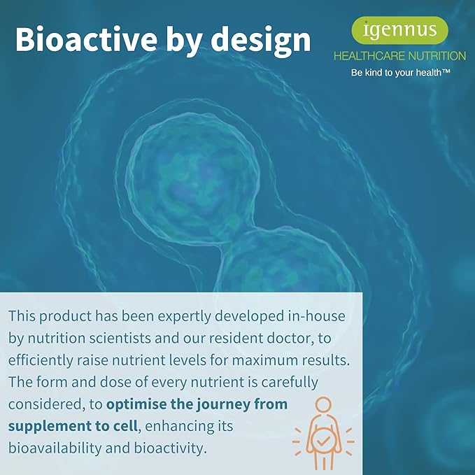 Igennus Longvida Lipidated Curcumin 500mg, Ultra Bioavailable & Sustained Action, 65x Higher Plasma Levels, Intensive Support, Free-Form Curcumin, Vegan, 30 Capsules