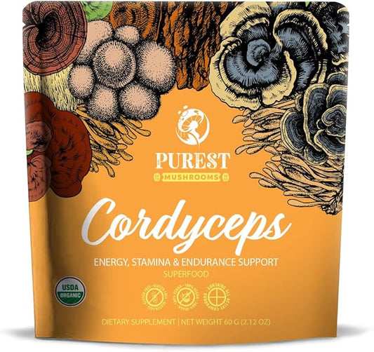 Cordyceps Powder - Performance Mushroom Extract with Organic Cordyceps Mushroom Extract Powder for Energy, Stamina & Endurance Support 60g