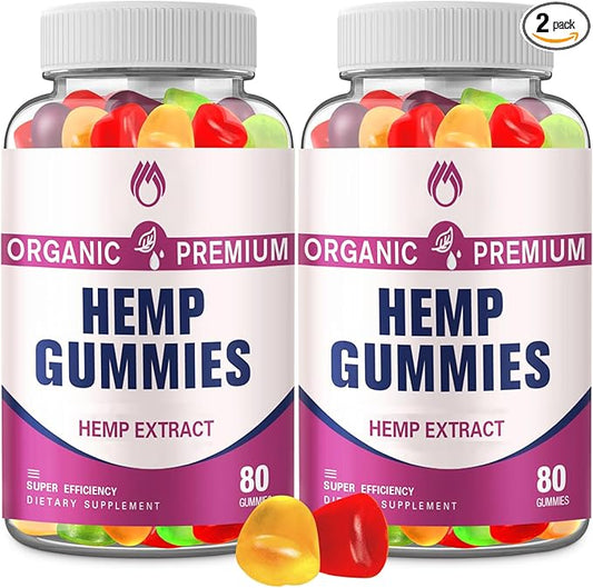 (2 Packs) Hemp Gummies - High Potency Pure Natural Hemp Oil Extract, Bear Edible Gummy Hemp Gummy for Adults