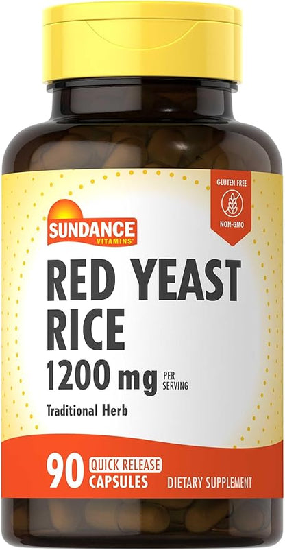 Sundance Red Yeast Rice Capsules | 1200mg | 90 Count | Traditional Herbal Supplement | Non-GMO and Gluten Free Formula