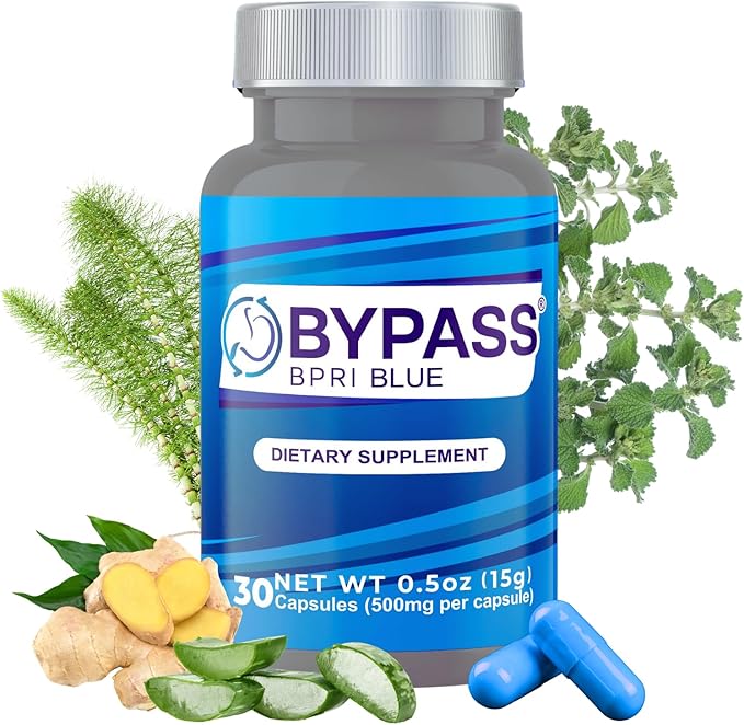 Bypass BPRI Blue - Next Step in The BPRI Series - 30 Caps - Featuring Aloe Vera, Ginger, Sarsaparilla Root, Green Tea, Dandelion, Horsetail, and More - 500mg per Capsule.