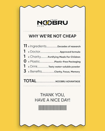 Noobru Аdvantage Nootropic - Delicious Nootropics Brain Supplement with 11 Active Ingredients - Natural Cognitive Enhancer - 20 Strawberry Lemonade Sachets - 1 Month Supply, 20 Count (Pack of 1)