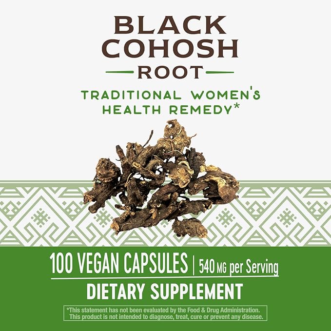 Nature's Way Black Cohosh Root, Traditional Women's Health Remedy*, 540 mg, 100 Vegan Capsules (Pack of 2)