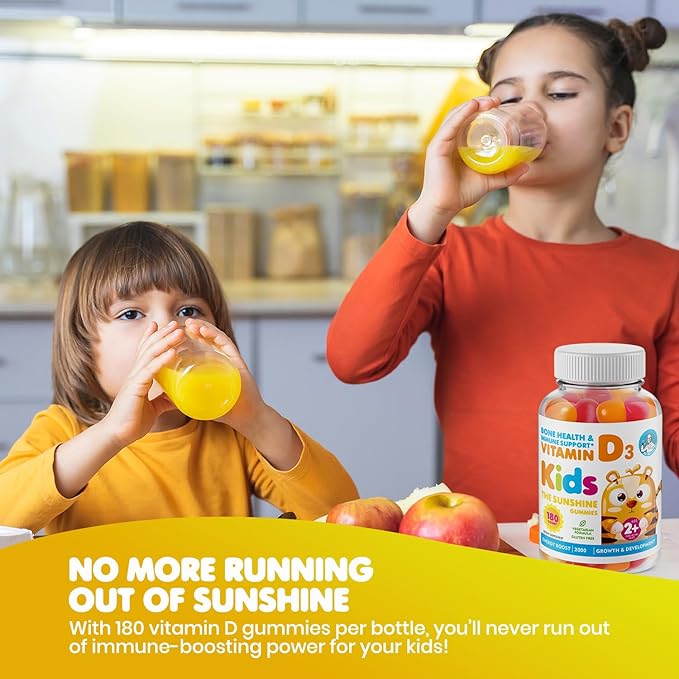 DR. MORITZ Vitamin D Gummies for Kids and Adults (2000 IU) - Chewable Kids Vitamin D Supplement for Immune Support - Vegetarian and Gelatin-Free (180 Count)