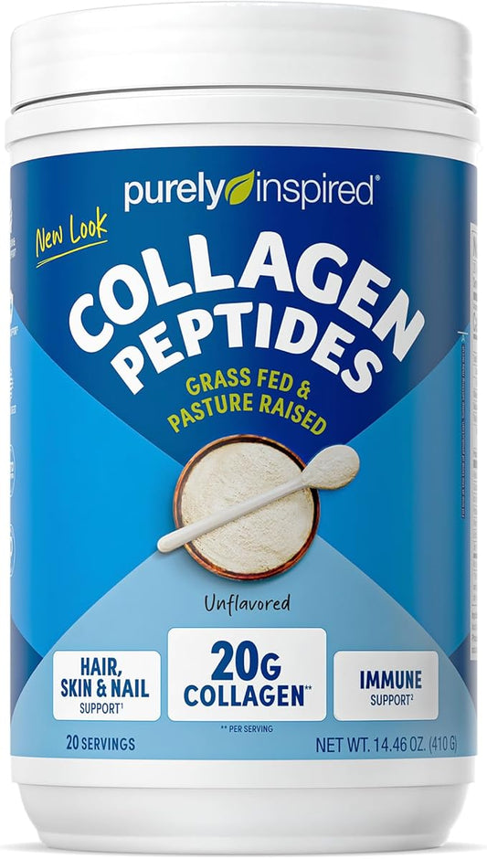 Purely Inspired Collagen Powder, Unflavored (20 Servings) - 20g Collagen Peptides Protein Powder for Women & Men - Grass-Fed & Pasture Raised - Gluten-Free, Paleo & Keto-Friendly Collagen Drink
