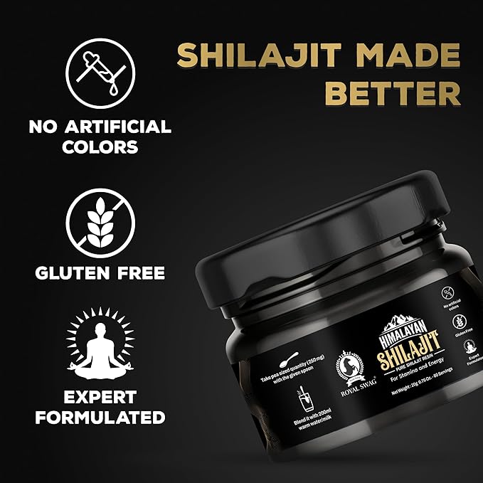 Pure Himalayan Shilajit Resin for Men and Women 20 gram / 0.07 oz (80 Servings) with 1 Serving Spoon | Pure and Natural, No Artificial Colours, Expert Formulated and Gluten Free