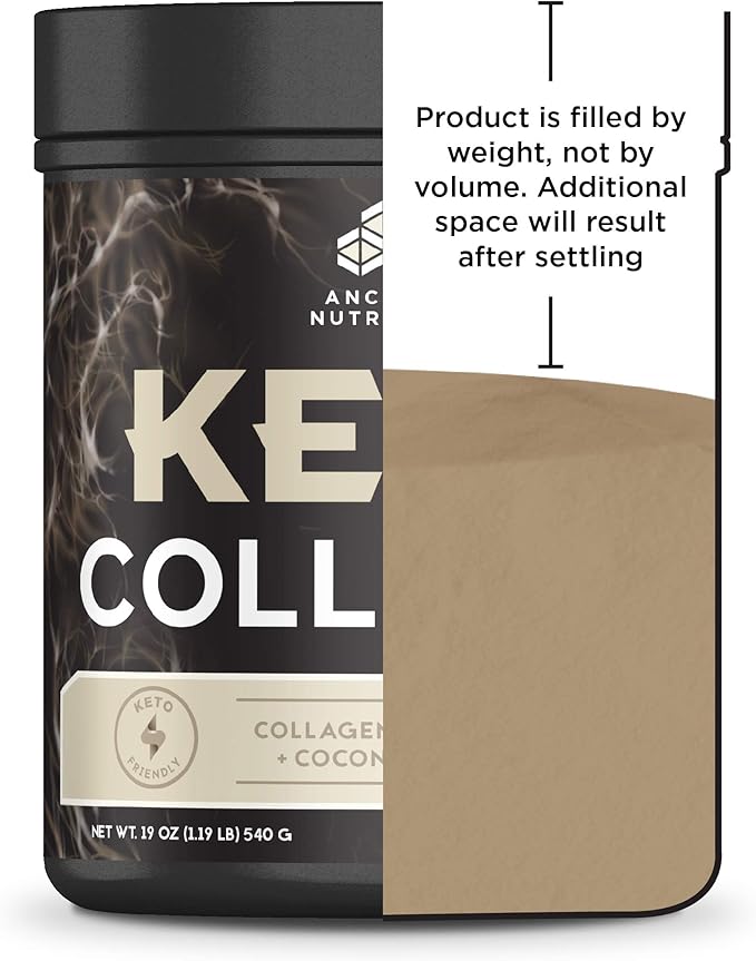 Ancient Nutrition Keto Collagen Powder Drink Mix, Keto Diet Supplement with MCT, Hydrolyzed Collagen Peptides to Support Healthy Skin and Joints, 30 Servings, 19 oz (Packaging May Vary)