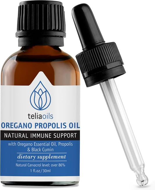 Teliaoils Oregano - Black Cumin seedOil - Full of antioxidants, polyphenols & flavonoids - Build a Stronger Immune System. Promotes Respiratory Health and Intestinal Support 1 Fl oz