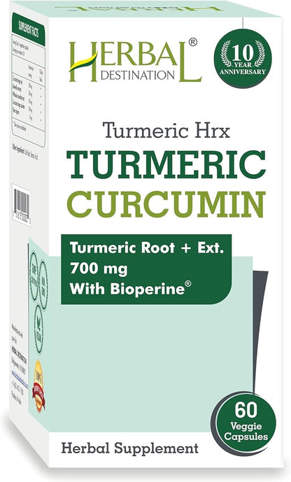 Turmeric Supplement Hrx- Immune Supplement, Metabolism Booster Joint Support Supplement with Turmeric Curcumin, Boswellia, Curcuma & Black Pepper Extract - 60 Capsules