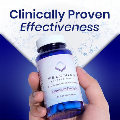 Relumins Advanced White Oral Glutathione Brightening Formula Capsules- Max Strength New with Rose HIPS - 60 Capsules x 3 Bottles