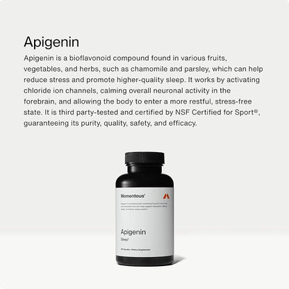 Momentous Apigenin Supplement - 50mg per Capsule, 60 Count