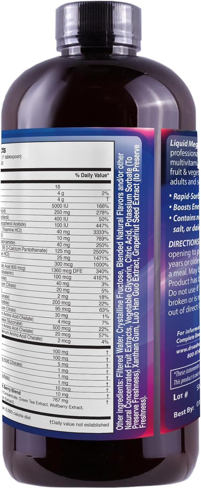 Liquid Mega MultiVitamins & Minerals 16oz. [Health and Beauty]