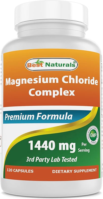 Best Naturals Magnesium Chloride (Cloruro De Magnesio) Complex 1440 mg per Serving - 120 Capsules
