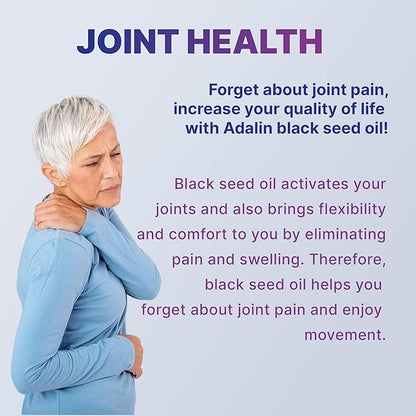 adalin Black Seed Oil Liquid 16.8 fl oz | Nigella Sativa Seed Oil | High Thymoquinone | Cold Pressed | Glass Bottle | Blackseed | Vegan | Gluten Free
