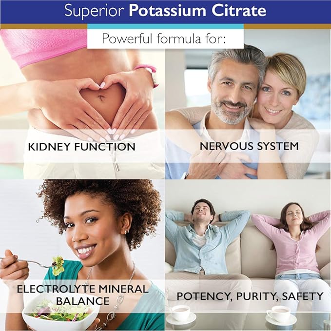 Superior Labs - Potassium Citrate NonGMO Supplement - 100 mg Dosage, 120 Vegetable Capsules - Maintains Overall Health - Supports Kidney Function - Electrolyte Mineral Balance