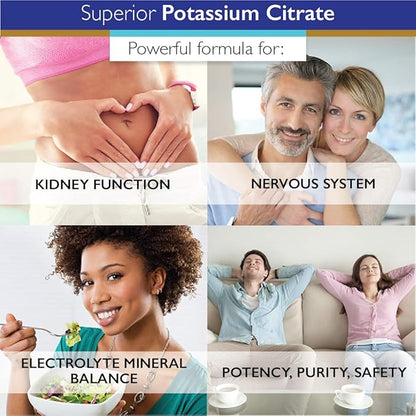 Superior Labs - Potassium Citrate NonGMO Supplement - 100 mg Dosage, 120 Vegetable Capsules - Maintains Overall Health - Supports Kidney Function - Electrolyte Mineral Balance