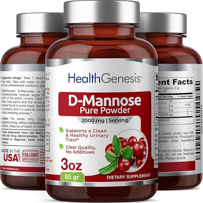 D-Mannose Pure Powder 2000 mg 3 oz 85 g - Supports Urinary Bladder Tract Health