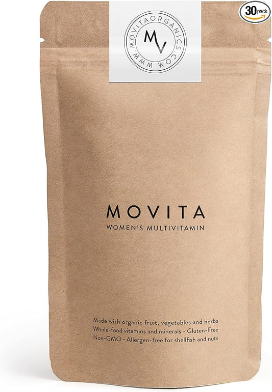 Movita Women’s Daily Multivitamin - Organic Fermented Whole Foods for Enhanced Energy, Immunity & Vitality - Vegan, Gluten-Free, Non-GMO - 30-Day Supply (Eco-Friendly Refill Pouch)