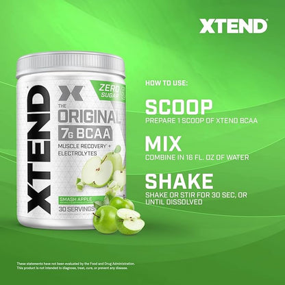 XTEND Original BCAA Powder 7g BCAA and 2.5g L-Glutamine, Sugar Free Post Workout Muscle Recovery Drink with Amino Acids for Men & Women, 30 Servings